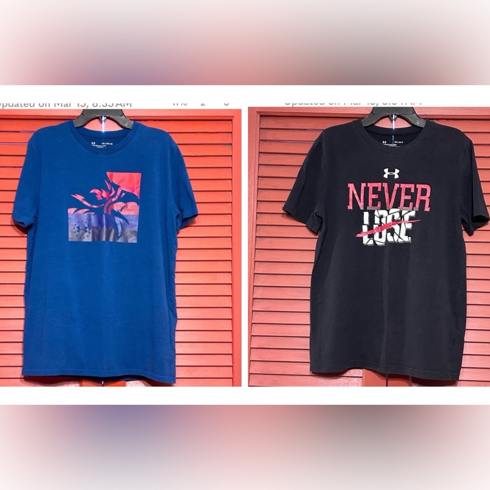 Under Armour Black and Blue Short Sleeve Tee with Bold Graphic (2).